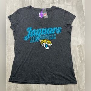 NFL Team Apparel charcoal gray women's Jacksonville Jaguars v-neck t-shirt XL